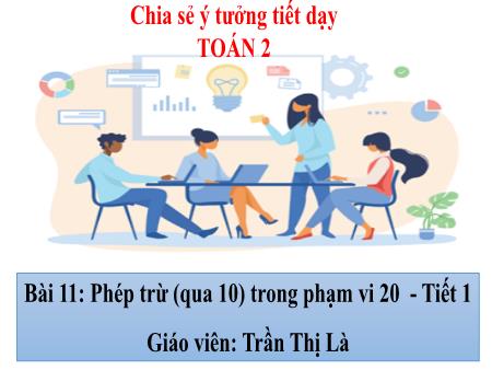 Bài giảng Toán Lớp 2 - Bài 11: Phép trừ (qua 10) trong phạm vi 20 (Tiết 1) -Trần Thị Là