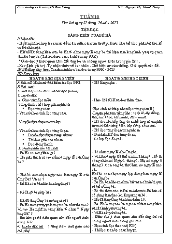 Giáo án điện tử Lớp 2 - Tuần 10 - Nguyễn Thị Thanh Thủy