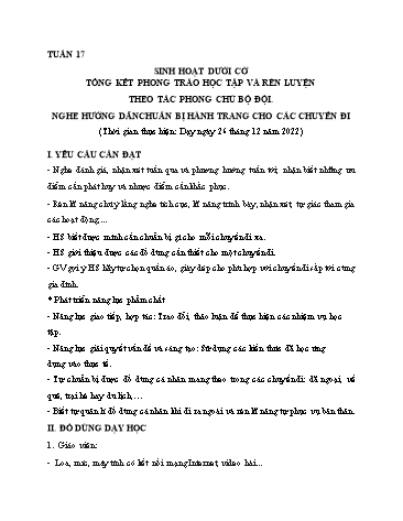 Giáo án Hoạt động trải nghiệm Lớp 2 (Kết nối tri thức và cuộc sống) - Tuần 17 - Năm học 2022-2023