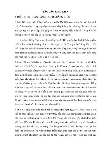 Sáng kiến kinh nghiệm Một số giải pháp giúp các em học sinh lớp 2 viết đoạn văn ngắn bằng phương pháp trải nghiệm