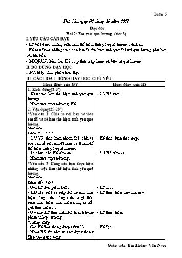 Giáo án Đạo đức 2 (Kết nối tri thức) - Tuần 5, Bài 2: Em yêu quê hương (Tiết 3) - Năm học 2023-2024 - Nguyễn Thị Thanh Xuân