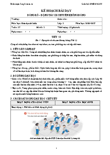 Trọn bộ kế hoạch bài dạy GDTC 2 - Tuần 27 - Năm học 2026-2027 có tích hợp năng lực số và AI