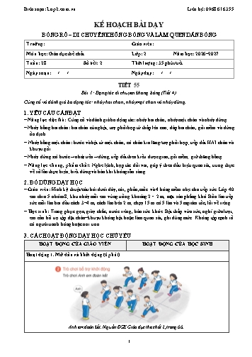 Trọn bộ kế hoạch bài dạy GDTC 2 - Tuần 28 - Năm học 2026-2027 có tích hợp năng lực số và AI