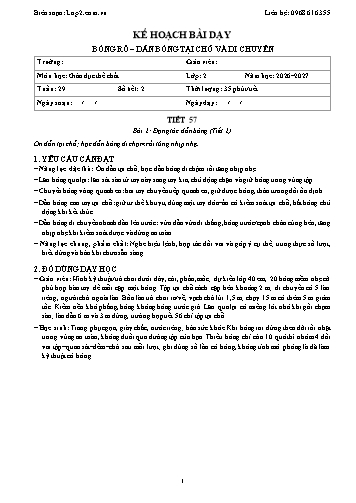 Trọn bộ kế hoạch bài dạy GDTC 2 - Tuần 29 - Năm học 2026-2027 có tích hợp năng lực số và AI