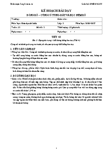 Trọn bộ kế hoạch bài dạy GDTC 2 - Tuần 32 - Năm học 2026-2027 có tích hợp năng lực số và AI